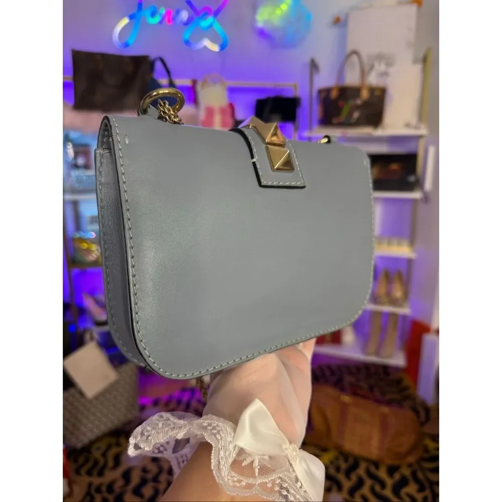 Valentino Garavani Rock Stud Blue Gray Crossbody/Shoulder 2 way Bag